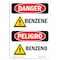 Signmission Safety Sign, OSHA Danger, 14" Height, Benzene, Bilingual Spanish OS-DS-D-1014-VS-1043 - alternate 1